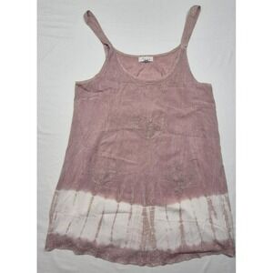 Daisy‎ Island blush & white sleeveless summer dress design stitching sz L